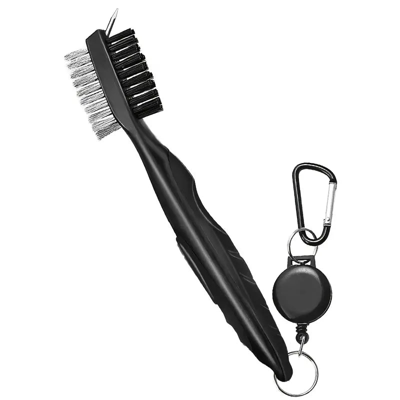 Premium Golf Club Cleaning Brush with Protective Case and Convenient Carabiner Clip - Keep Your Clubs Clean and Improve Your Game