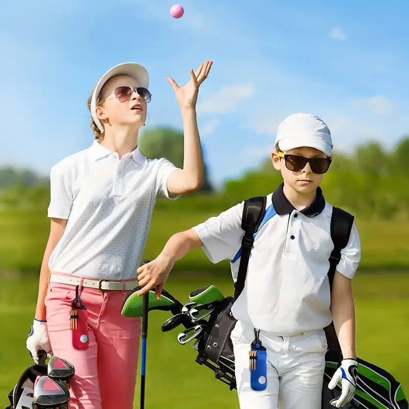 1pc Golf Tee Holder, Golf Ball Carry Bag Pouch Golf Ball Holder Keychain Belt Clip, Golf Gifts Accessories