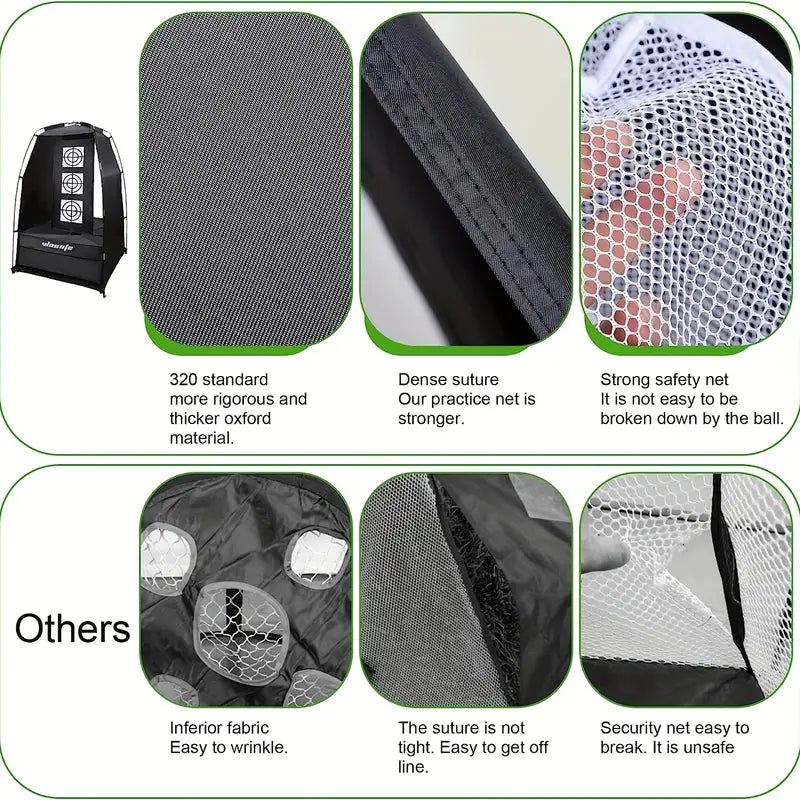 Foldable Golf Practicing Hitting Net, 6.5x3.84" Golf Swing Practicing Cage With Portable Storage Bag For Home Indoor Outdoor Golf Training