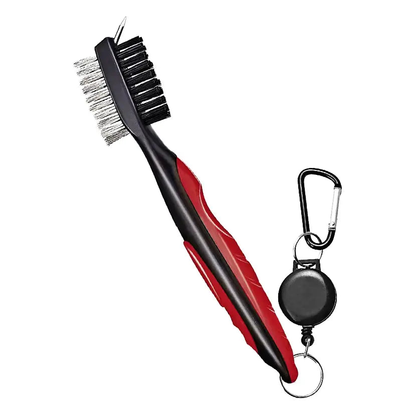 Premium Golf Club Cleaning Brush with Protective Case and Convenient Carabiner Clip - Keep Your Clubs Clean and Improve Your Game