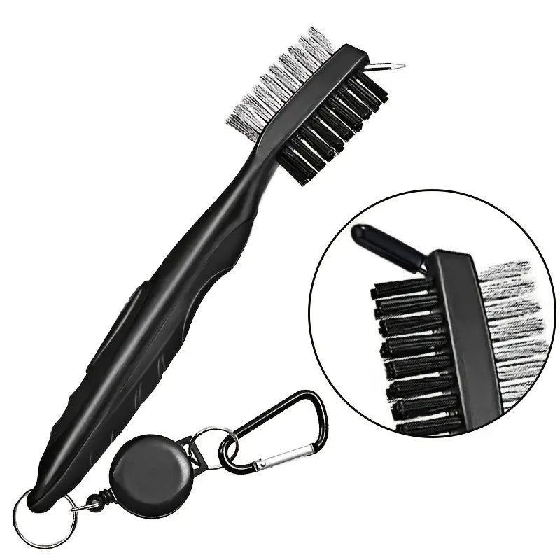 Premium Golf Club Cleaning Brush with Protective Case and Convenient Carabiner Clip - Keep Your Clubs Clean and Improve Your Game