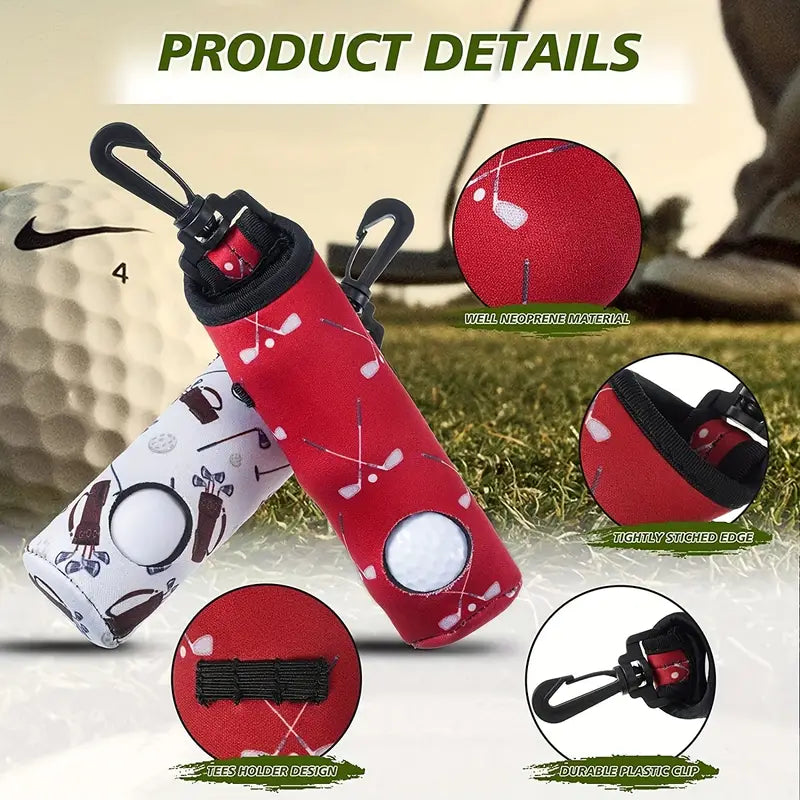 1pc Golf Tee Holder, Golf Ball Carry Bag Pouch Golf Ball Holder Keychain Belt Clip, Golf Gifts Accessories