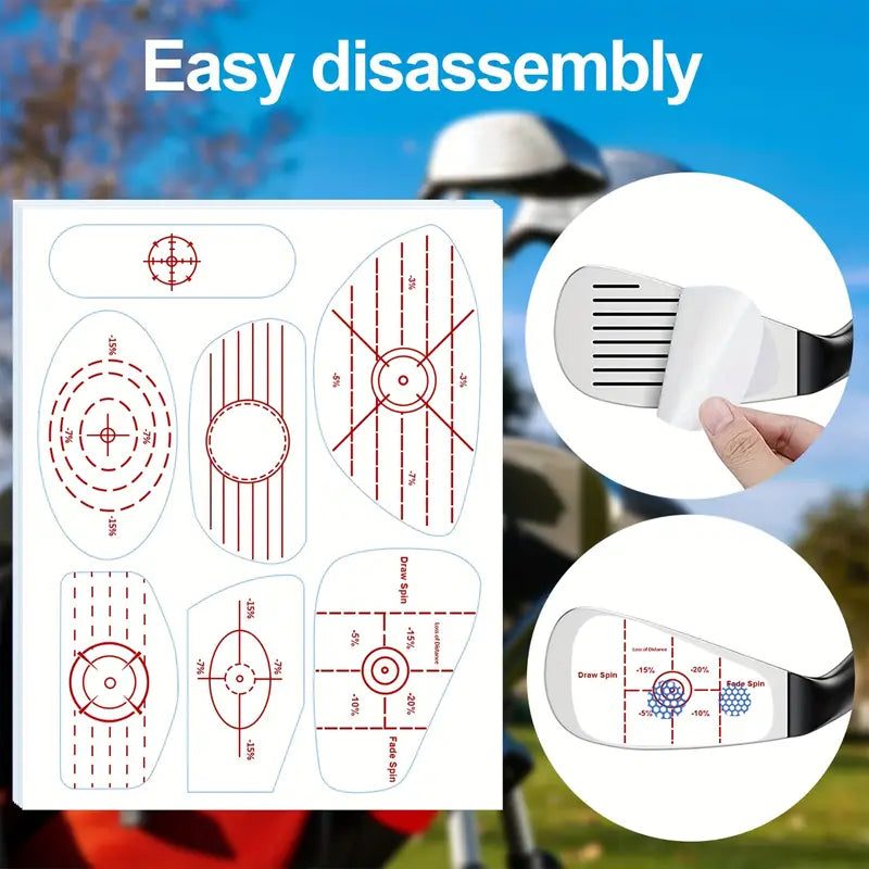 70pcs Precision Golf Impact Tape Labels for Improved Ball Striking Consistency - Sweet Spot Club Impact Stickers for Woods, Irons, and Putters - Golf Swing Trainer Aid