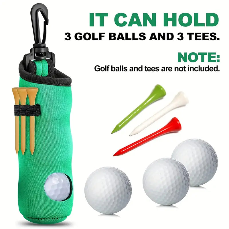 1pc Golf Tee Holder, Golf Ball Carry Bag Pouch Golf Ball Holder Keychain Belt Clip, Golf Gifts Accessories