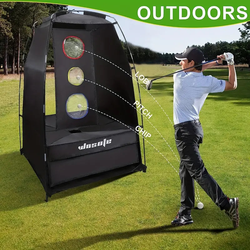 Foldable Golf Practicing Hitting Net, 6.5x3.84" Golf Swing Practicing Cage With Portable Storage Bag For Home Indoor Outdoor Golf Training