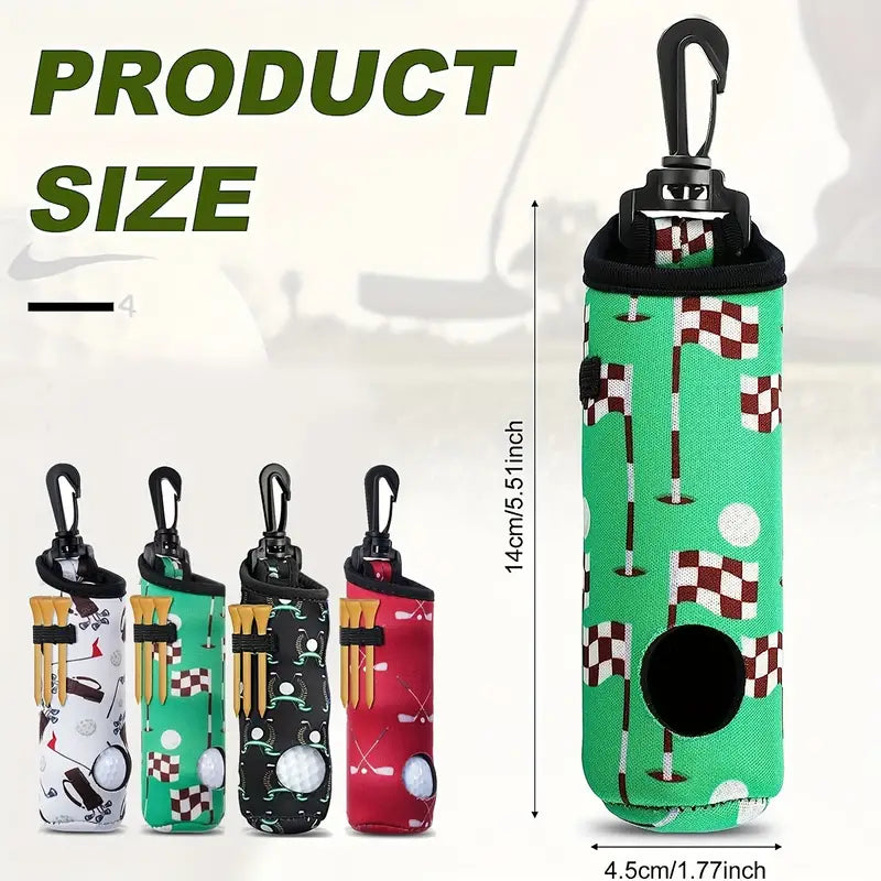 1pc Golf Tee Holder, Golf Ball Carry Bag Pouch Golf Ball Holder Keychain Belt Clip, Golf Gifts Accessories