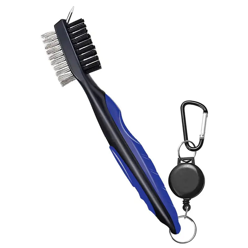 Premium Golf Club Cleaning Brush with Protective Case and Convenient Carabiner Clip - Keep Your Clubs Clean and Improve Your Game