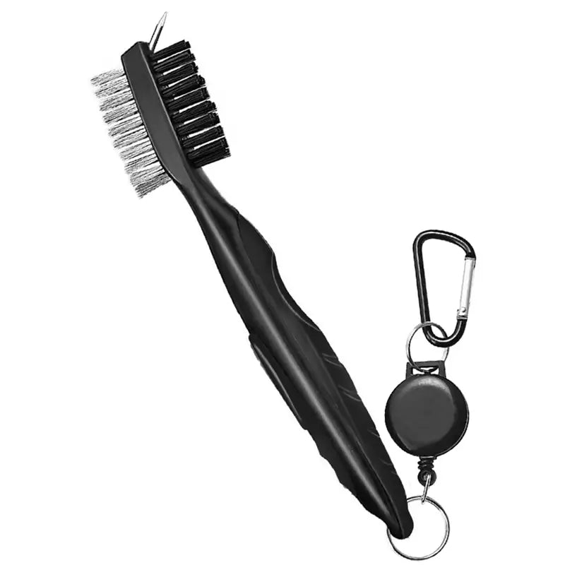 Premium Golf Club Cleaning Brush with Protective Case and Convenient Carabiner Clip - Keep Your Clubs Clean and Improve Your Game