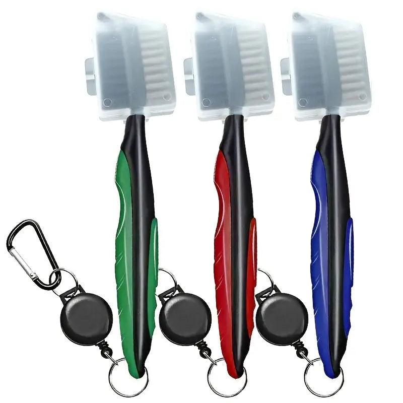 Premium Golf Club Cleaning Brush with Protective Case and Convenient Carabiner Clip - Keep Your Clubs Clean and Improve Your Game