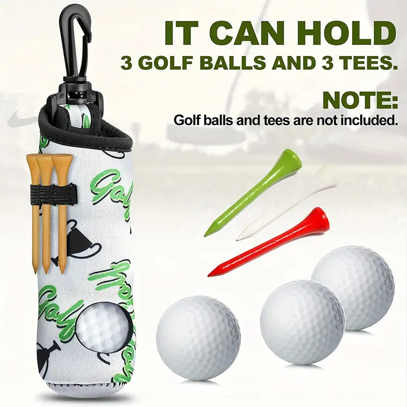 1pc Golf Tee Holder, Golf Ball Carry Bag Pouch Golf Ball Holder Keychain Belt Clip, Golf Gifts Accessories